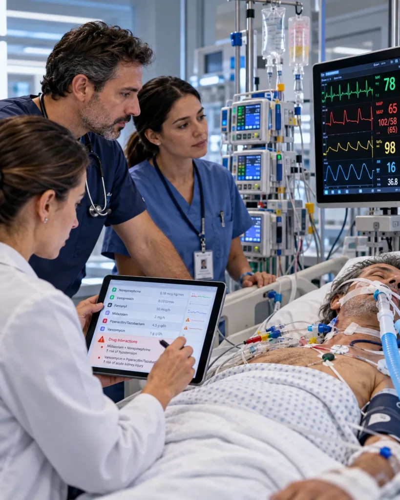 Primer enfrentamiento con mi paciente shockeado e interacciones clinicamente relevantes en UCI
